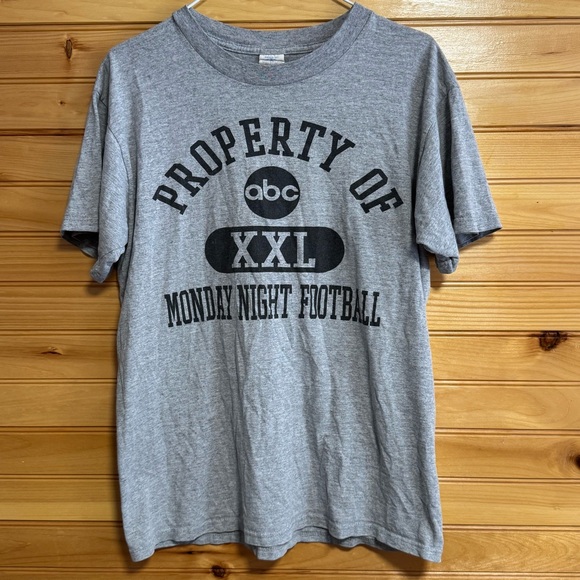 Vintage abc Property of Monday Night Football Grey Tee Size Large - Picture 1 of 4